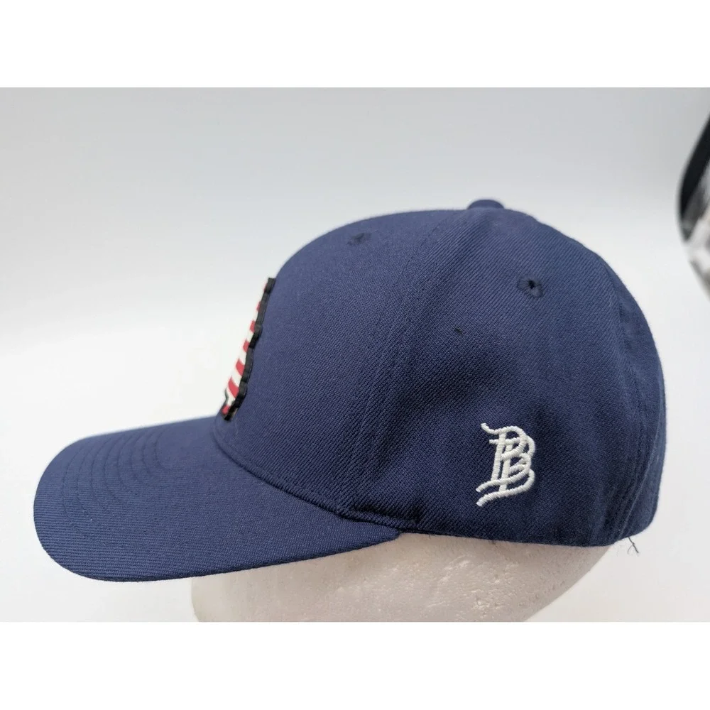 Branded Bills Missouri American Flag Patch Flexfit Hat Navy Blue Style 400 S-M